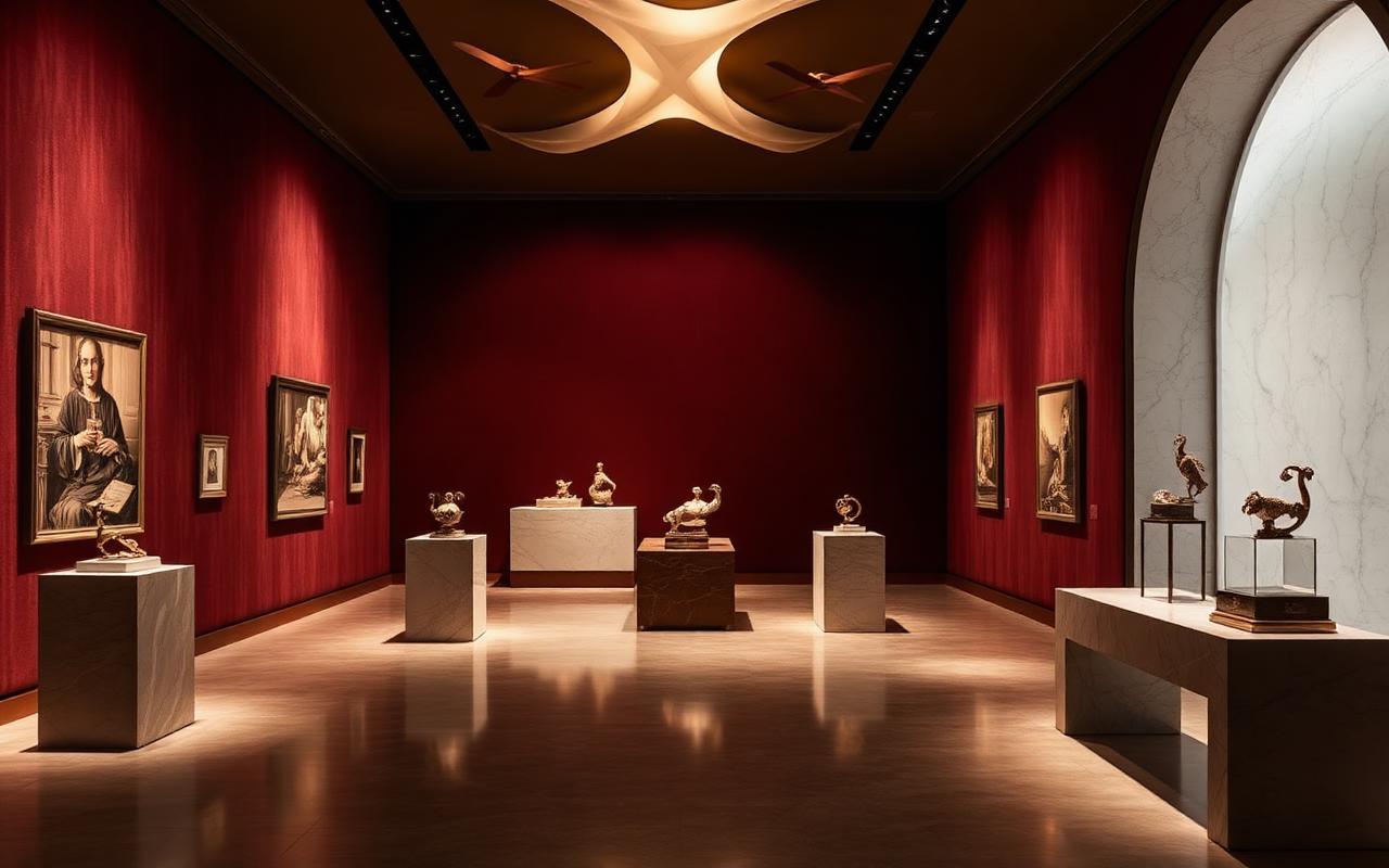Galerie luxueuse — mise en scène d'objets précieux