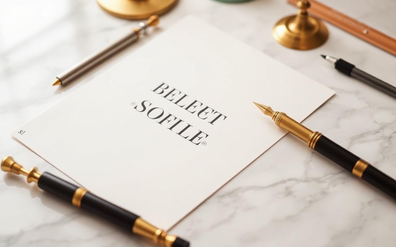 Écriture raffinée — détail typographique sur marbre